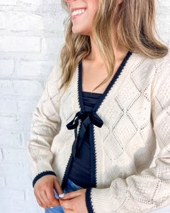 Pretty And Simple Oatmeal Velvet Cardigan