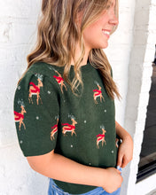 Load image into Gallery viewer, Right Now Green Reindeer Top