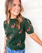 Load image into Gallery viewer, Right Now Green Reindeer Top