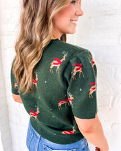 Load image into Gallery viewer, Right Now Green Reindeer Top