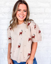 Load image into Gallery viewer, Right Now Taupe Reindeer Top