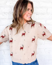 Load image into Gallery viewer, Right Now Taupe Reindeer Top
