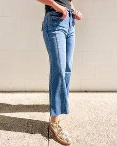 Keeping Up High Rise Twist Wide Jean