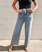 Load image into Gallery viewer, Reach Out Light High Rise Crop Wide Jean