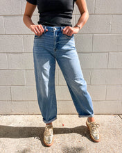Load image into Gallery viewer, Bring The Joys Medium High Rise Crop Barrel Jeans