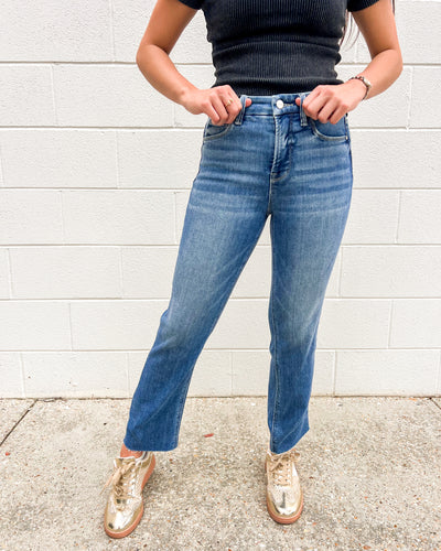 For The Good Medium High Rise Crop Straight Jean