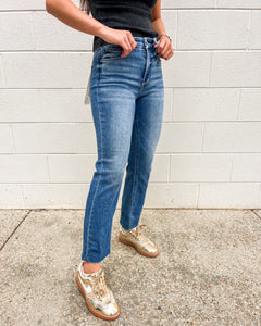 For The Good Medium High Rise Crop Straight Jean