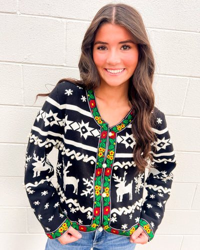 Festive Queen Of Sparkles pearl detail cardigan for winter
