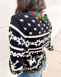 Festive Queen Of Sparkles pearl detail cardigan for winter