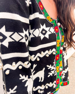 Festive Queen Of Sparkles pearl detail cardigan for winter