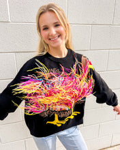Load image into Gallery viewer, Queen Of Sparkles Black Feather Turkey Sweater