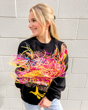 Load image into Gallery viewer, Queen Of Sparkles Black Feather Turkey Sweater