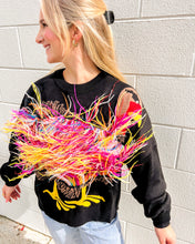Load image into Gallery viewer, Queen Of Sparkles Black Feather Turkey Sweater