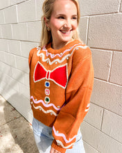 Load image into Gallery viewer, Queen Of Sparkles Brown Gingerbread Man Jewel Sweater