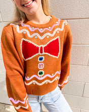 Load image into Gallery viewer, Queen Of Sparkles Brown Gingerbread Man Jewel Sweater