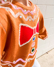 Load image into Gallery viewer, Queen Of Sparkles Brown Gingerbread Man Jewel Sweater