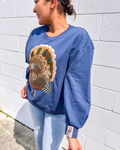 Load image into Gallery viewer, Queen Of Sparkles navy sequin turkey Thanksgiving sweatshirt