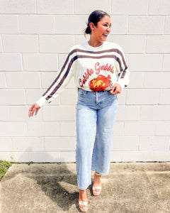 Queen of Sparkles Gobble Gobble long sleeve sequin turkey sweater