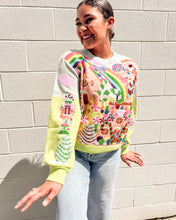 Load image into Gallery viewer, Festive Queen of Sparkles Christmas sweater with candy canes and trees
