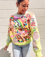 Load image into Gallery viewer, Festive Queen of Sparkles Christmas sweater with candy canes and trees