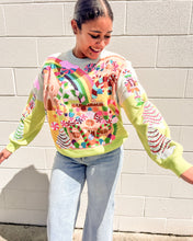 Load image into Gallery viewer, Festive Queen of Sparkles Christmas sweater with candy canes and trees