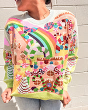 Load image into Gallery viewer, Festive Queen of Sparkles Christmas sweater with candy canes and trees