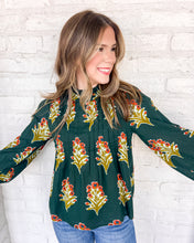 Load image into Gallery viewer, THML Down In The Garden Green Top