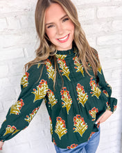 Load image into Gallery viewer, THML Down In The Garden Green Top