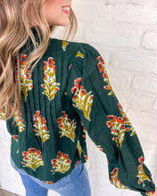 Load image into Gallery viewer, THML Down In The Garden Green Top