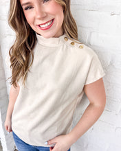 Load image into Gallery viewer, THML First To Say Cream Suede Top