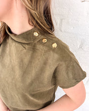 Load image into Gallery viewer, THML First To Say Olive Suede Top