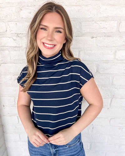 Midnight Bloom Navy Top
