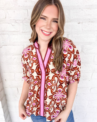 Autumn Breeze Brown Top