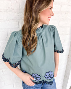 Seasons Change Sage Top