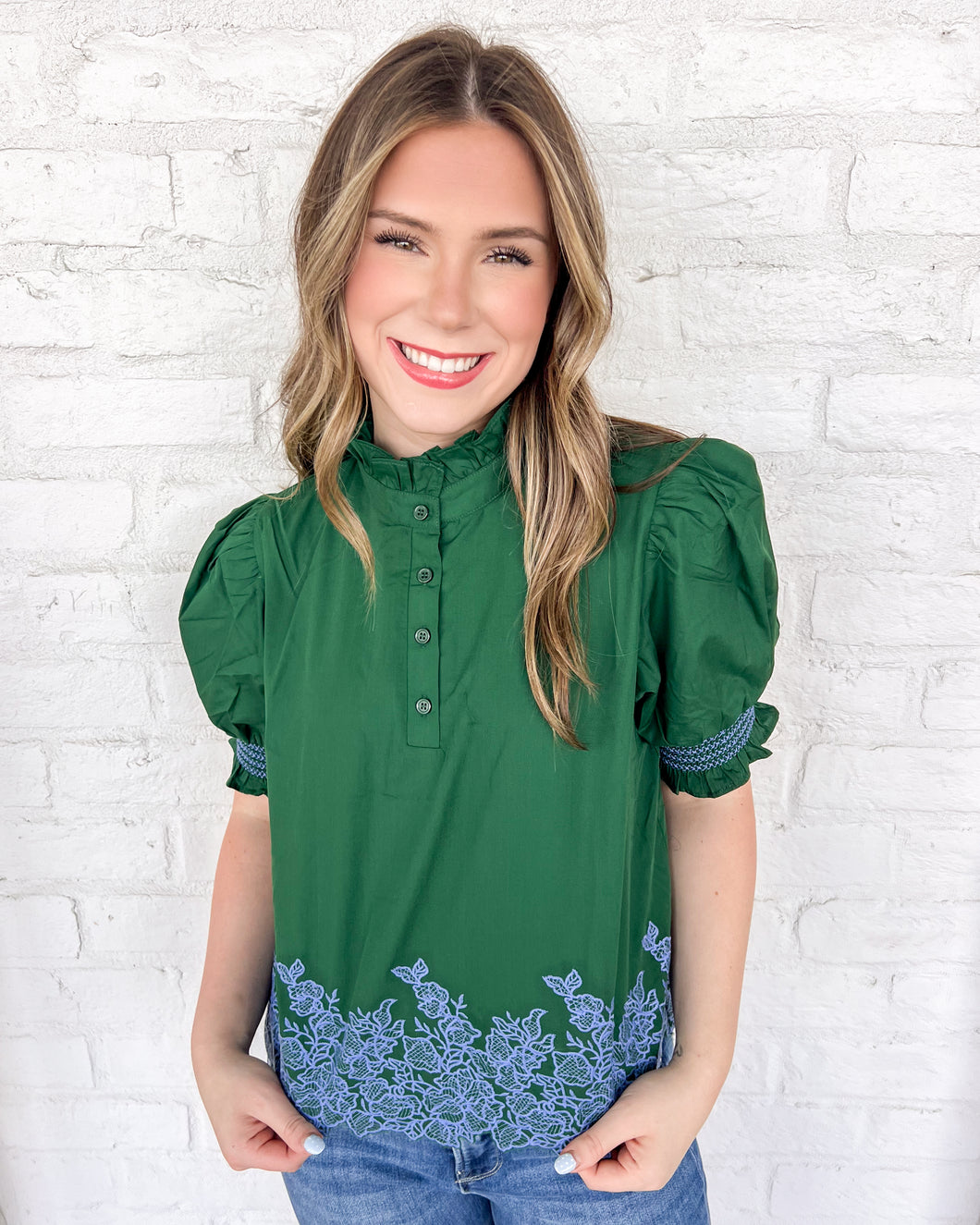 Walk Right To Me Green Top