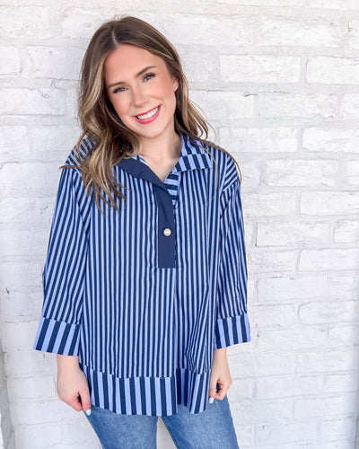 Stroll On Navy Top