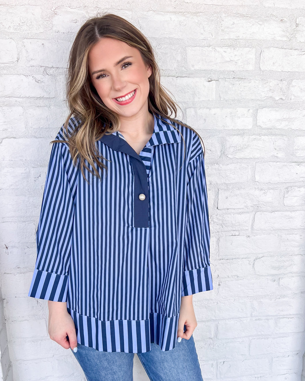 Stroll On Navy Top