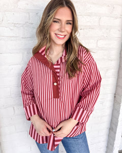 Stroll On Burgundy Top