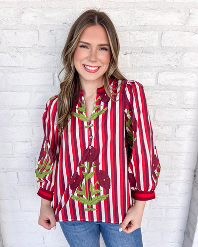 On The Edge Burgundy Top