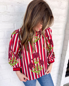 On The Edge Burgundy Top