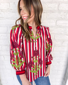 On The Edge Burgundy Top