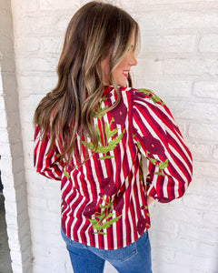 On The Edge Burgundy Top
