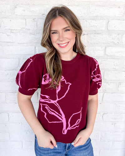 Pass The Message Burgundy Top