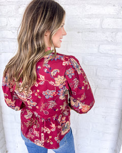 Gaining On You Burgundy Top