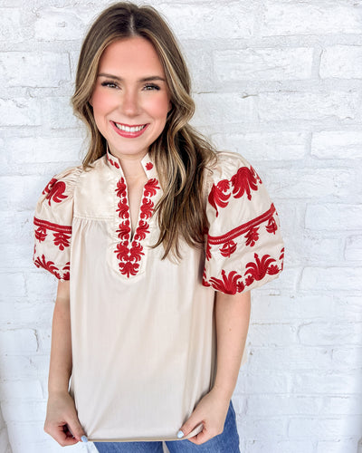 Raise My Voice Ecru Top