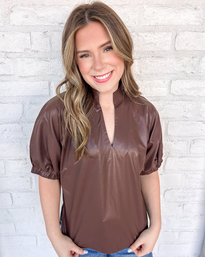 Follow My Lead Brown Top