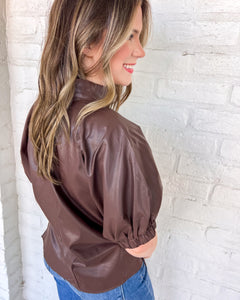 Follow My Lead Brown Top