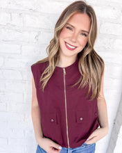 Load image into Gallery viewer, Going Places Burgundy Vest