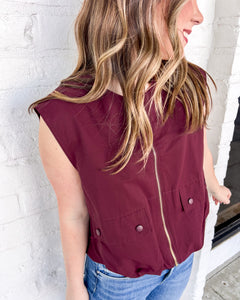 Going Places Burgundy Vest