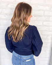 Load image into Gallery viewer, THML Refer To You Navy Color-block Cardigan